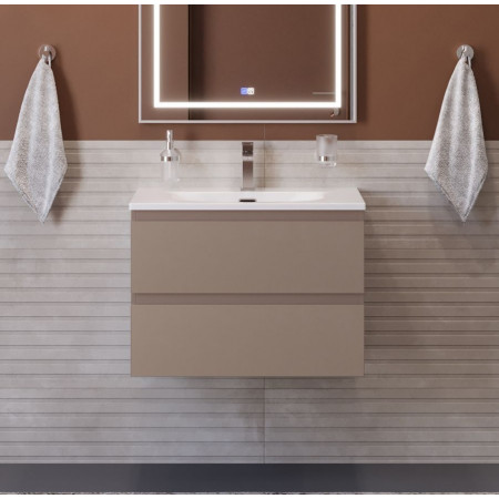 Тумба с раковиной подвесная BelBagno KRAFT-600-2C-SO-CO Бежевый матовый, раковина белая BB-8099-60 Тумба с раковиной подвесная BelBagno KRAFT-600-2C-SO-CO Бежевый матовый, раковина белая BB-8099-60