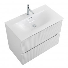 Тумба с раковиной подвесная BelBagno UNO-800-2C-SO-BO Bianco Opaco, раковина белая BB-8099-80