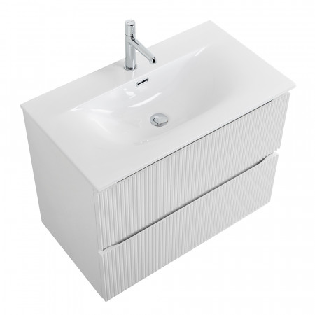 Тумба с раковиной подвесная BelBagno UNO-800-2C-SO-BO Bianco Opaco, раковина белая BB-8099-80 Тумба с раковиной подвесная BelBagno UNO-800-2C-SO-BO Bianco Opaco, раковина белая BB-8099-80