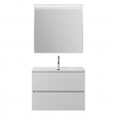 Тумба с раковиной подвесная BelBagno UNO-800-2C-SO-BO Bianco Opaco, раковина белая BB-8099-80