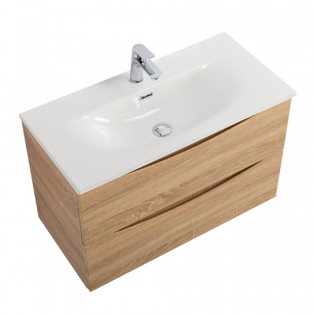 Тумба с раковиной подвесная BelBagno MARINO-CER-MINI-900-2C-SO-WO-P Rovere Bianco, раковина белая BB-8099-3-90 Тумба с раковиной подвесная BelBagno MARINO-CER-MINI-900-2C-SO-WO-P Rovere Bianco, раковина белая BB-8099-3-90