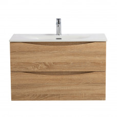 Тумба с раковиной подвесная BelBagno MARINO-CER-MINI-900-2C-SO-WO-P Rovere Bianco, раковина белая BB-8099-3-90