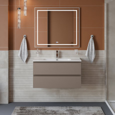 Тумба с раковиной подвесная BelBagno KRAFT-800-2C-SO-CO Бежевый матовый, раковина белая BB800ETL