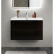 Тумба с раковиной подвесная BelBagno MARINO-CER-MINI-800-2C-SO-NL-P Nero Lucido, раковина белая BB-8099-3-80 Тумба с раковиной подвесная BelBagno MARINO-CER-MINI-800-2C-SO-NL-P Nero Lucido, раковина белая BB-8099-3-80