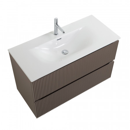 Тумба с раковиной подвесная BelBagno UNO-1000-2C-SO-СO Бежевый матовый, раковина белая BB-8099-100 Тумба с раковиной подвесная BelBagno UNO-1000-2C-SO-СO Бежевый матовый, раковина белая BB-8099-100