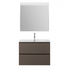 Тумба с раковиной подвесная BelBagno UNO-800-2C-SO-СO Бежевый матовый, раковина белая BB-8099-80