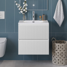 Тумба с раковиной подвесная BelBagno UNO-700-2C-SO-BO Bianco Opaco, раковина белая BB-8099-70
