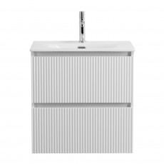 Тумба с раковиной подвесная BelBagno UNO-600-2C-SO-BO Bianco Opaco, раковина белая BB-8099-60