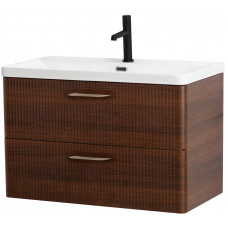 Подвесная тумба с раковиной Belbagno DUE, 80 см Noce DUE-800-2C-SO-NOCE-P + BB-8076-3-80