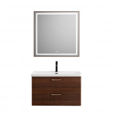 Подвесная тумба с раковиной Belbagno DUE, 80 см Noce DUE-800-2C-SO-NOCE-P + BB-8076-3-80