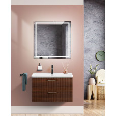 Подвесная тумба с раковиной Belbagno DUE, 80 см Noce DUE-800-2C-SO-NOCE-P + BB-8076-3-80