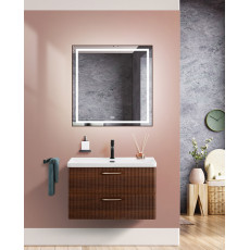 Подвесная тумба с раковиной Belbagno DUE, 80 см Noce DUE-800-2C-SO-NOCE-P + BB-8076-3-80