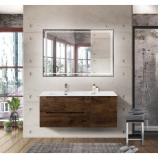 Подвесная тумба с раковиной BelBagno ETNA 120 Rovere Moro левая, ETNA-1200-2C-1A-SO-RW-L + BB1200ETL-L