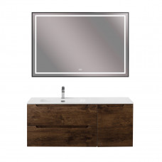 Подвесная тумба с раковиной BelBagno ETNA 120 Rovere Moro левая, ETNA-1200-2C-1A-SO-RW-L + BB1200ETL-L
