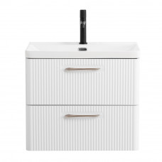 Подвесная тумба с раковиной Belbagno DUE 60 см., Bianco Lucido, DUE-600-2C-SO-BL-P + BB-8076-3-60
