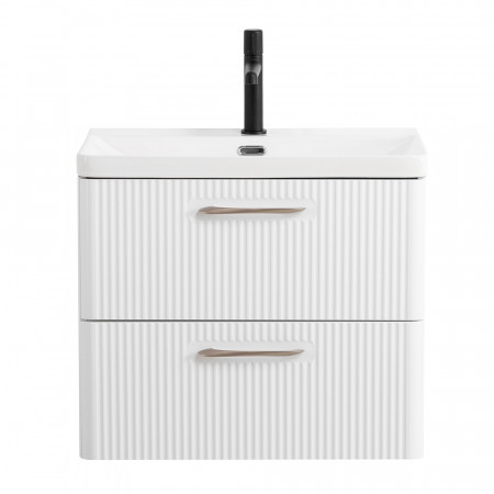 Подвесная тумба с раковиной Belbagno DUE 60 см., Bianco Lucido, DUE-600-2C-SO-BL-P + BB-8076-3-60 Подвесная тумба с раковиной Belbagno DUE 60 см., Bianco Lucido, DUE-600-2C-SO-BL-P + BB-8076-3-60