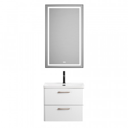 Подвесная тумба с раковиной Belbagno DUE 60 см., Bianco Lucido, DUE-600-2C-SO-BL-P + BB-8076-3-60 Подвесная тумба с раковиной Belbagno DUE 60 см., Bianco Lucido, DUE-600-2C-SO-BL-P + BB-8076-3-60