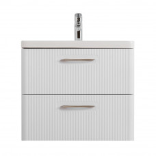 Подвесная тумба с раковиной Belbagno DUE 60 см Белый металлик DUE-600-2C-SO-BM-P + BB-8076-3-60