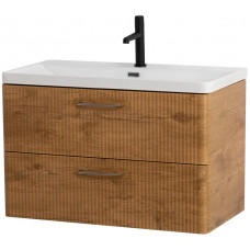 Подвесная тумба с раковиной Belbagno DUE, 80 см Rovere Nature DUE-800-2C-SO-RN-P + BB-8076-3-80