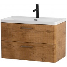 Подвесная тумба с раковиной Belbagno DUE, 80 см Rovere Nature DUE-800-2C-SO-RN-P + BB-8076-3-80