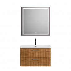 Подвесная тумба с раковиной Belbagno DUE, 80 см Rovere Nature DUE-800-2C-SO-RN-P + BB-8076-3-80