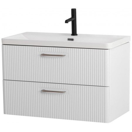 Подвесная тумба с раковиной Belbagno DUE, 80 см Белый металлик DUE-800-2C-SO-BM-P + BB-8076-3-80 Подвесная тумба с раковиной Belbagno DUE, 80 см Белый металлик DUE-800-2C-SO-BM-P + BB-8076-3-80