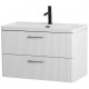 Подвесная тумба с раковиной Belbagno DUE, 80 см Белый металлик DUE-800-2C-SO-BM-P + BB-8076-3-80 Подвесная тумба с раковиной Belbagno DUE, 80 см Белый металлик DUE-800-2C-SO-BM-P + BB-8076-3-80