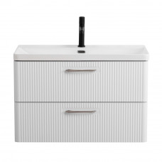 Подвесная тумба с раковиной Belbagno DUE, 80 см Белый металлик DUE-800-2C-SO-BM-P + BB-8076-3-80