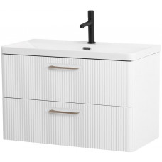 Подвесная тумба с раковиной Belbagno DUE, 80 см Bianco Lucido DUE-800-2C-SO-BL-P + BB-8076-3-80