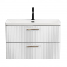 Подвесная тумба с раковиной Belbagno DUE, 80 см Bianco Lucido DUE-800-2C-SO-BL-P + BB-8076-3-80