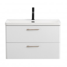 Подвесная тумба с раковиной Belbagno DUE, 80 см Bianco Lucido DUE-800-2C-SO-BL-P + BB-8076-3-80