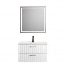 Подвесная тумба с раковиной Belbagno DUE, 80 см Bianco Lucido DUE-800-2C-SO-BL-P + BB-8076-3-80