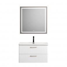 Подвесная тумба с раковиной Belbagno DUE, 80 см Bianco Lucido DUE-800-2C-SO-BL-P + BB-8076-3-80