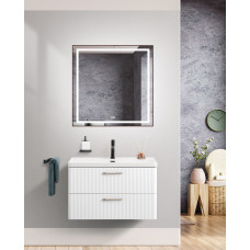 Подвесная тумба с раковиной Belbagno DUE, 80 см Bianco Lucido DUE-800-2C-SO-BL-P + BB-8076-3-80