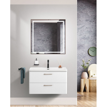 Подвесная тумба с раковиной Belbagno DUE, 80 см Bianco Lucido DUE-800-2C-SO-BL-P + BB-8076-3-80 Подвесная тумба с раковиной Belbagno DUE, 80 см Bianco Lucido DUE-800-2C-SO-BL-P + BB-8076-3-80