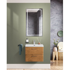 Тумба подвесная с раковиной Belbagno DUE 50 см Rovere Nature DUE-500-2C-SO-RN-P + BB-8076-3-50