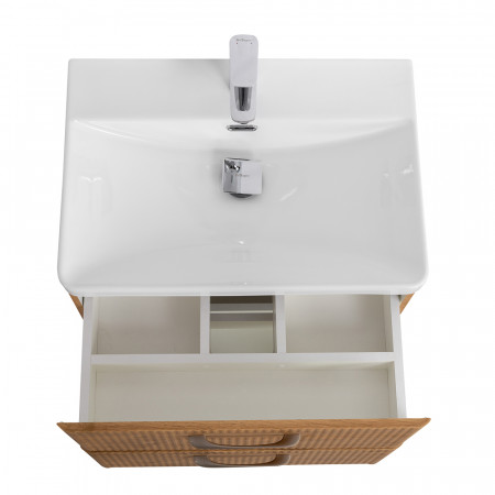 Тумба подвесная с раковиной Belbagno DUE 50 см Rovere Nature DUE-500-2C-SO-RN-P + BB-8076-3-50 Тумба подвесная с раковиной Belbagno DUE 50 см Rovere Nature DUE-500-2C-SO-RN-P + BB-8076-3-50