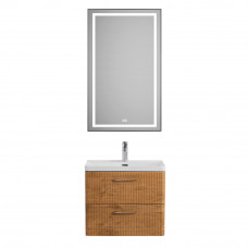 Подвесная тумба с раковиной Belbagno DUE 60 см Rovere Nature DUE-600-2C-SO-RN-P + BB-8076-3-60