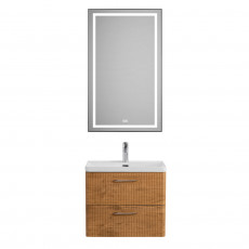 Подвесная тумба с раковиной Belbagno DUE 60 см Rovere Nature DUE-600-2C-SO-RN-P + BB-8076-3-60