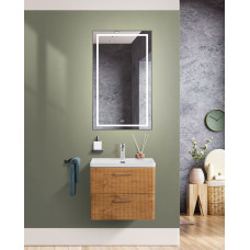Подвесная тумба с раковиной Belbagno DUE 60 см Rovere Nature DUE-600-2C-SO-RN-P + BB-8076-3-60