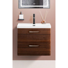 Подвесная тумба с раковиной Belbagno DUE 60 см Noce DUE-600-2C-SO-NOCE-P + BB-8076-3-60
