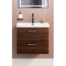 Подвесная тумба с раковиной Belbagno DUE 60 см Noce DUE-600-2C-SO-NOCE-P + BB-8076-3-60