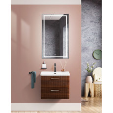 Подвесная тумба с раковиной Belbagno DUE 60 см Noce DUE-600-2C-SO-NOCE-P + BB-8076-3-60