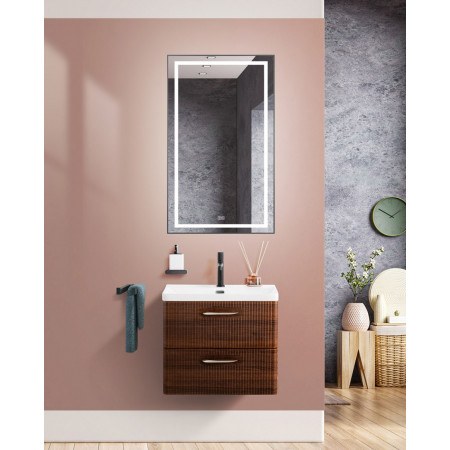 Подвесная тумба с раковиной Belbagno DUE 60 см Noce DUE-600-2C-SO-NOCE-P + BB-8076-3-60 Подвесная тумба с раковиной Belbagno DUE 60 см Noce DUE-600-2C-SO-NOCE-P + BB-8076-3-60