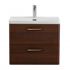 Подвесная тумба с раковиной Belbagno DUE 60 см Noce DUE-600-2C-SO-NOCE-P + BB-8076-3-60