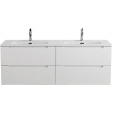 Тумба BelBagno ETNA-1200-4C-SO-2-BL с 2-й раковиной BelBagno BB1200-2-ETL, Bianco Lucido