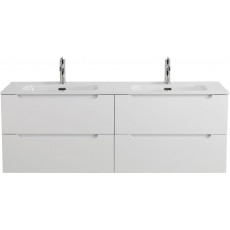 Тумба BelBagno ETNA-1200-4C-SO-2-BL с 2-й раковиной BelBagno BB1200-2-ETL, Bianco Lucido