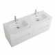 Тумба BelBagno ETNA-1200-4C-SO-2-BL с 2-й раковиной BelBagno BB1200-2-ETL, Bianco Lucido Тумба BelBagno ETNA-1200-4C-SO-2-BL с 2-й раковиной BelBagno BB1200-2-ETL, Bianco Lucido