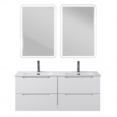Тумба BelBagno ETNA-1200-4C-SO-2-BL с 2-й раковиной BelBagno BB1200-2-ETL, Bianco Lucido