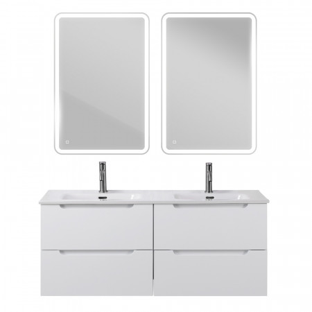 Тумба BelBagno ETNA-1200-4C-SO-2-BL с 2-й раковиной BelBagno BB1200-2-ETL, Bianco Lucido Тумба BelBagno ETNA-1200-4C-SO-2-BL с 2-й раковиной BelBagno BB1200-2-ETL, Bianco Lucido